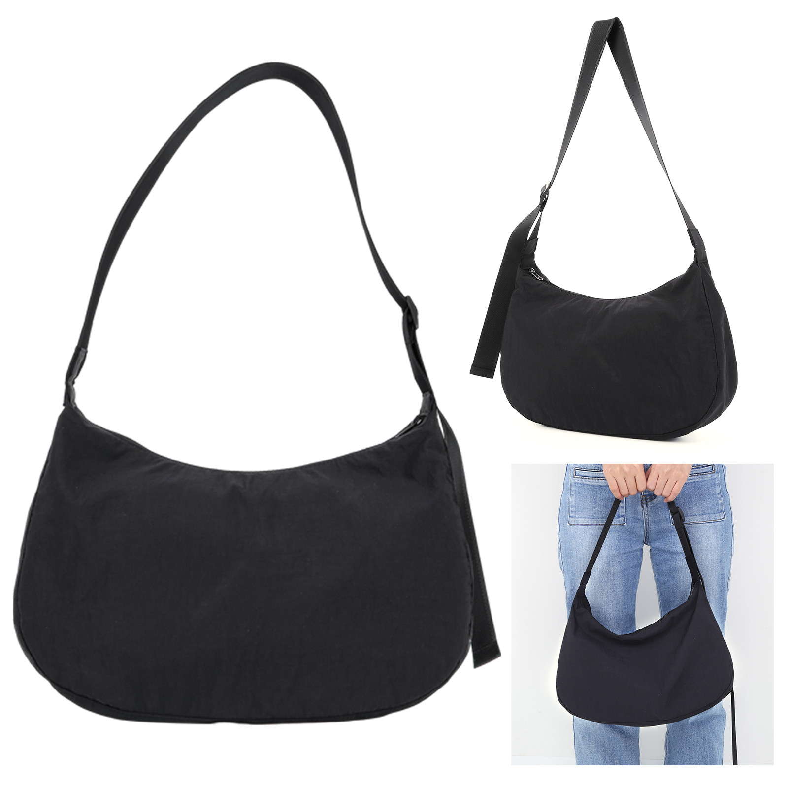 Half Moon Crescent - Bolso de hombro de nailon para