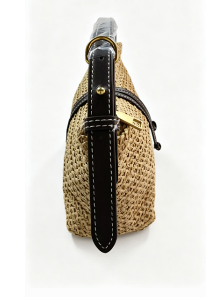 Bolso de Hombro de Paja Tejida - Half Moon Crescent reseña y precio