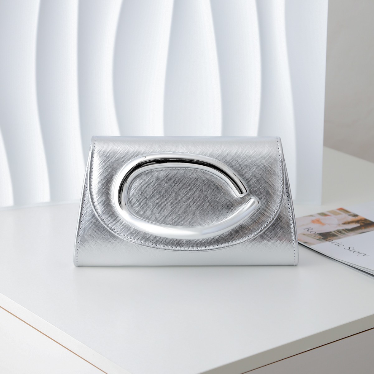 Bolso de Mano de PU Plateado T - Women Handheld Bags reseña y precio