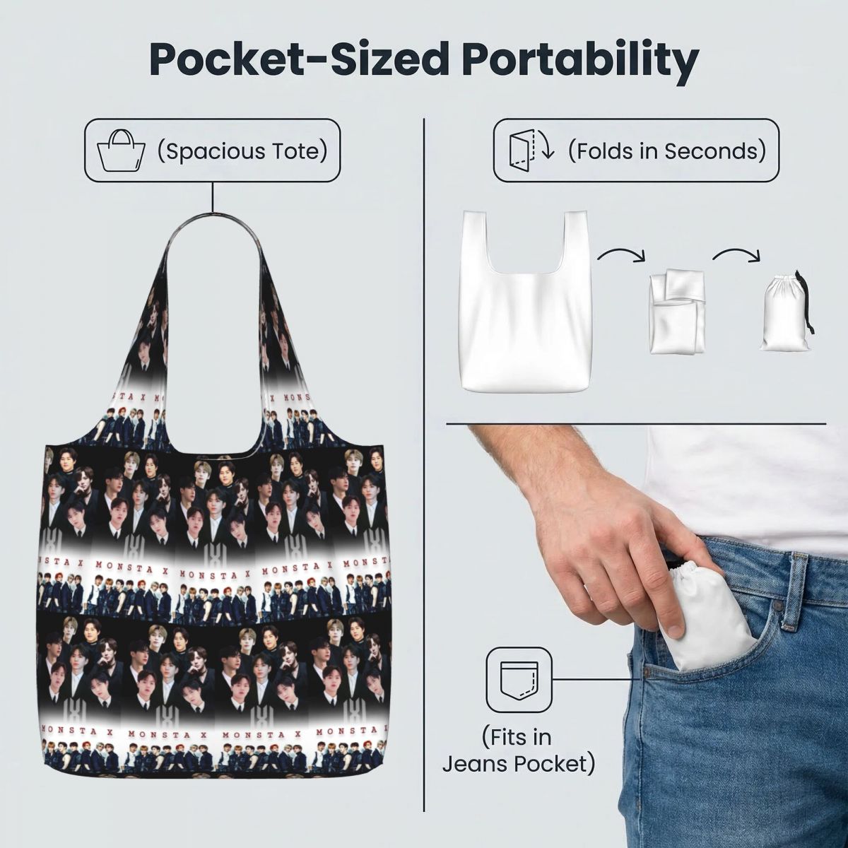 Bolsa de Compras Monsta X Kpop - Women X Bags reseña y precio